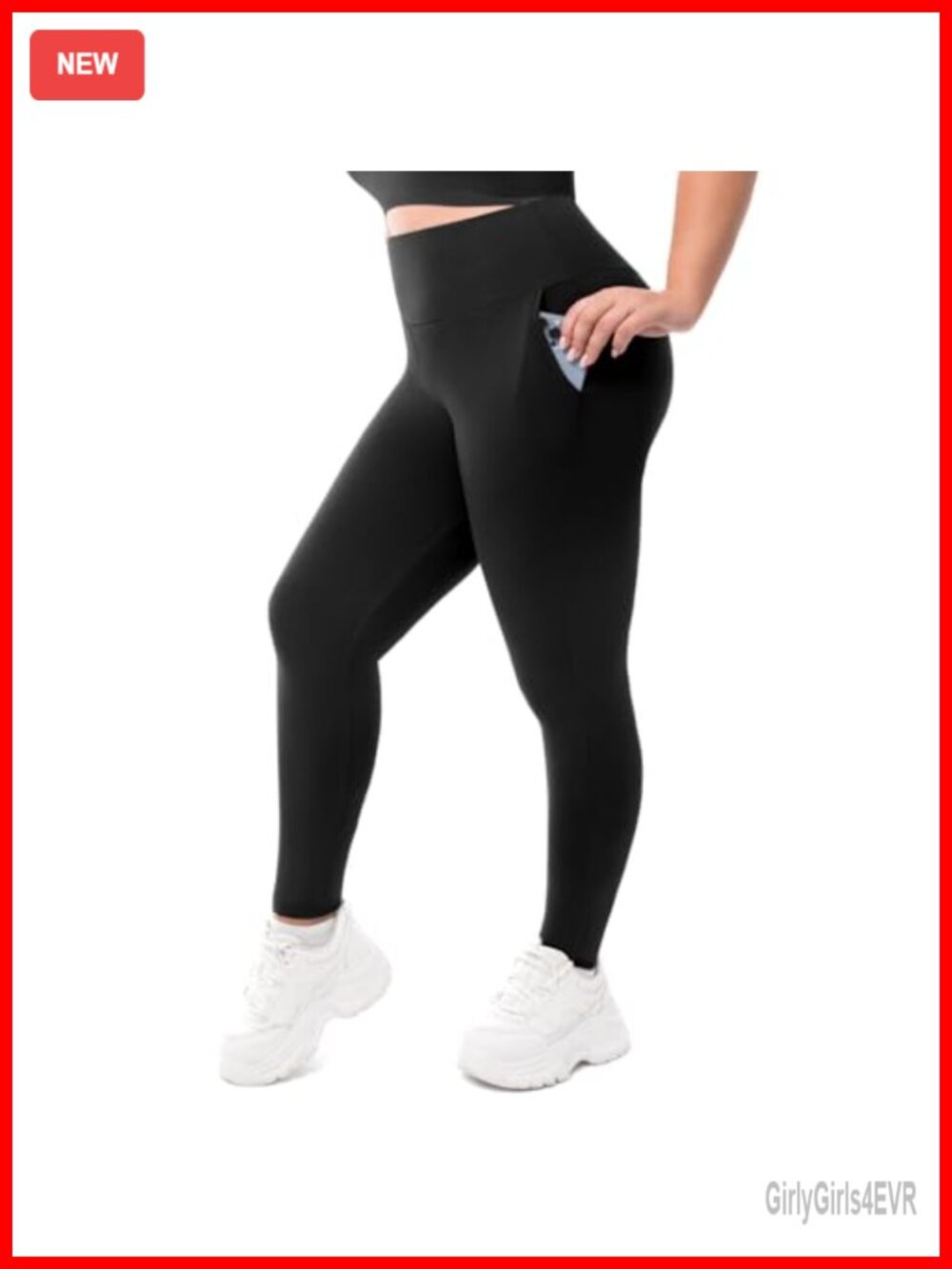 Plus Size High Waisted Leggings with Pockets Soft Stretch